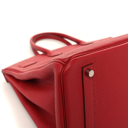 Hermes Taurillon Clemence Birkin 35 Rouge Garance 11 of 12