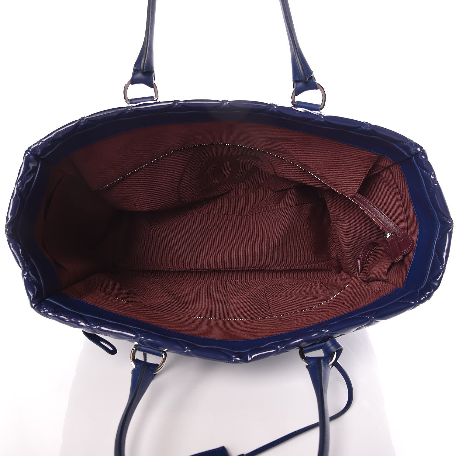Chanel Vinyl Calfskin Viaggio Travel Bag Blue 5 of 14