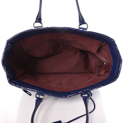 Chanel Vinyl Calfskin Viaggio Travel Bag Blue 5 of 14