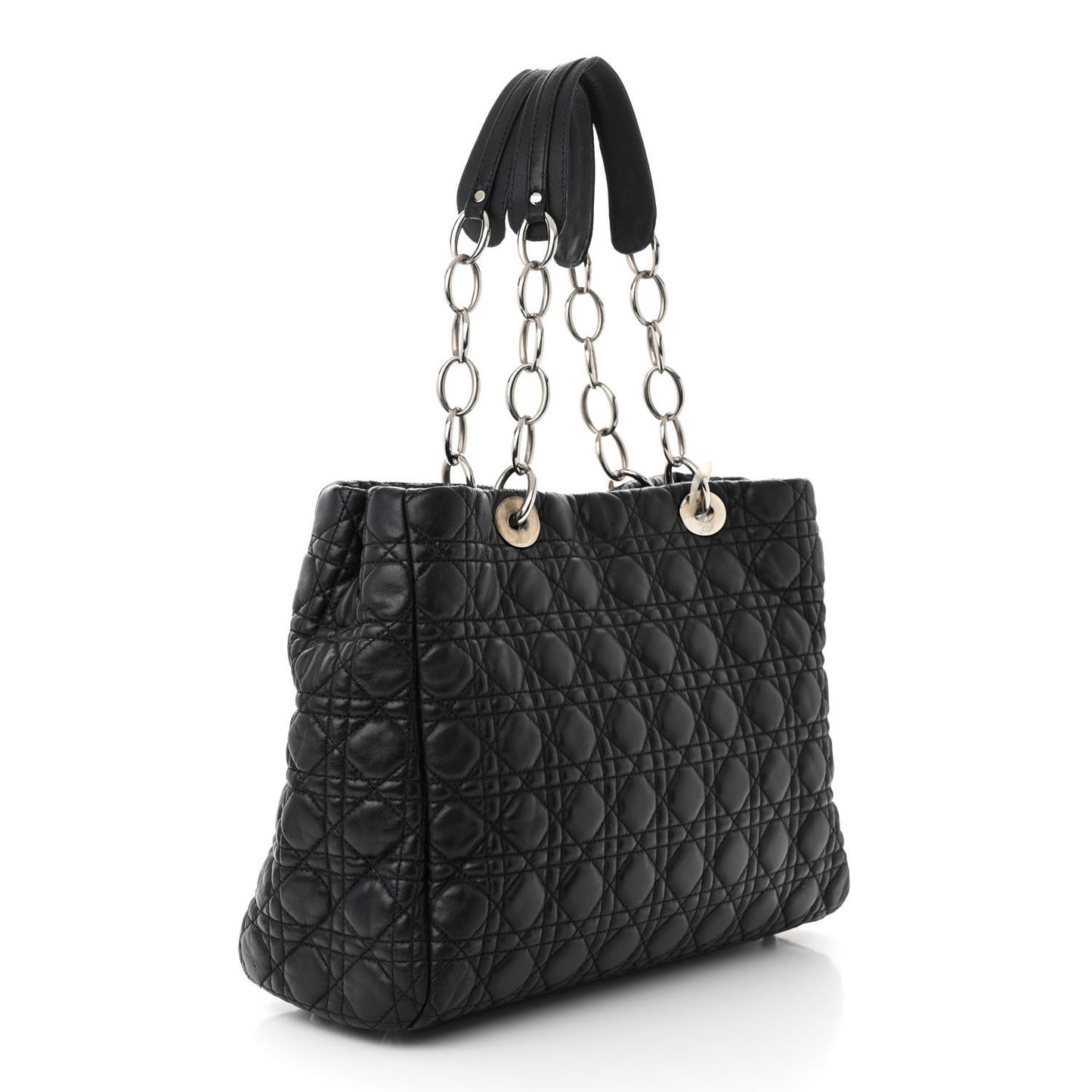 Lambskin Cannage Medium Dior Soft Shopping Tote Black