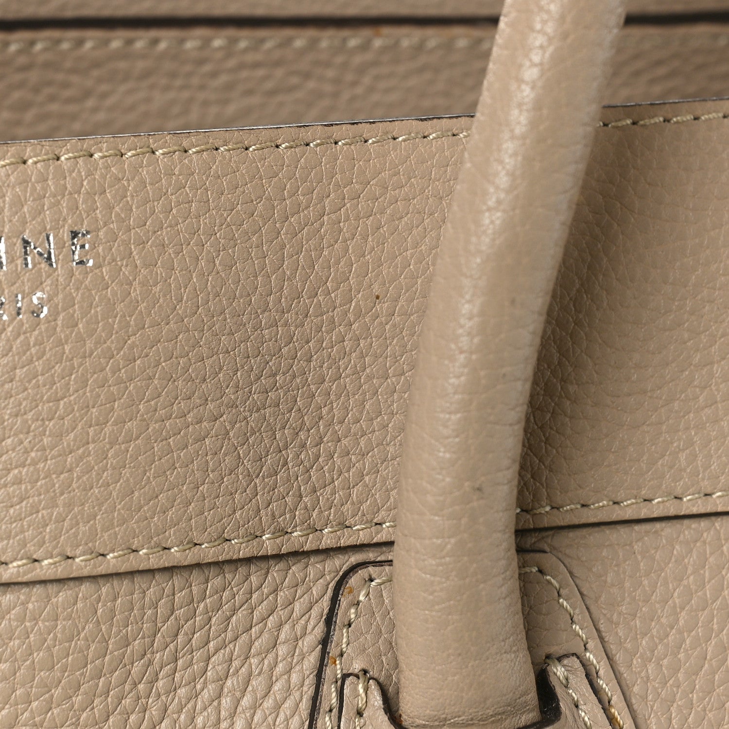Celine Drummed Calfskin Mini Luggage Dune 11 of 15