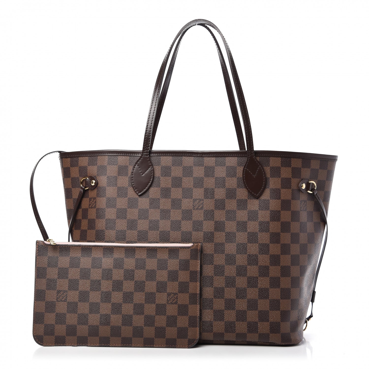 Louis Vuitton Damier Ebene Neo Neverfull MM Rose Ballerine 1 of 9