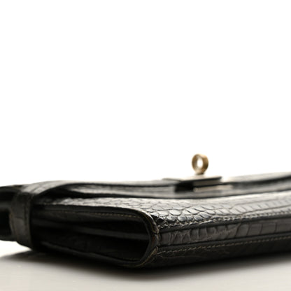 Hermes Matte Alligator Kelly Longue Wallet Graphite 11 of 16