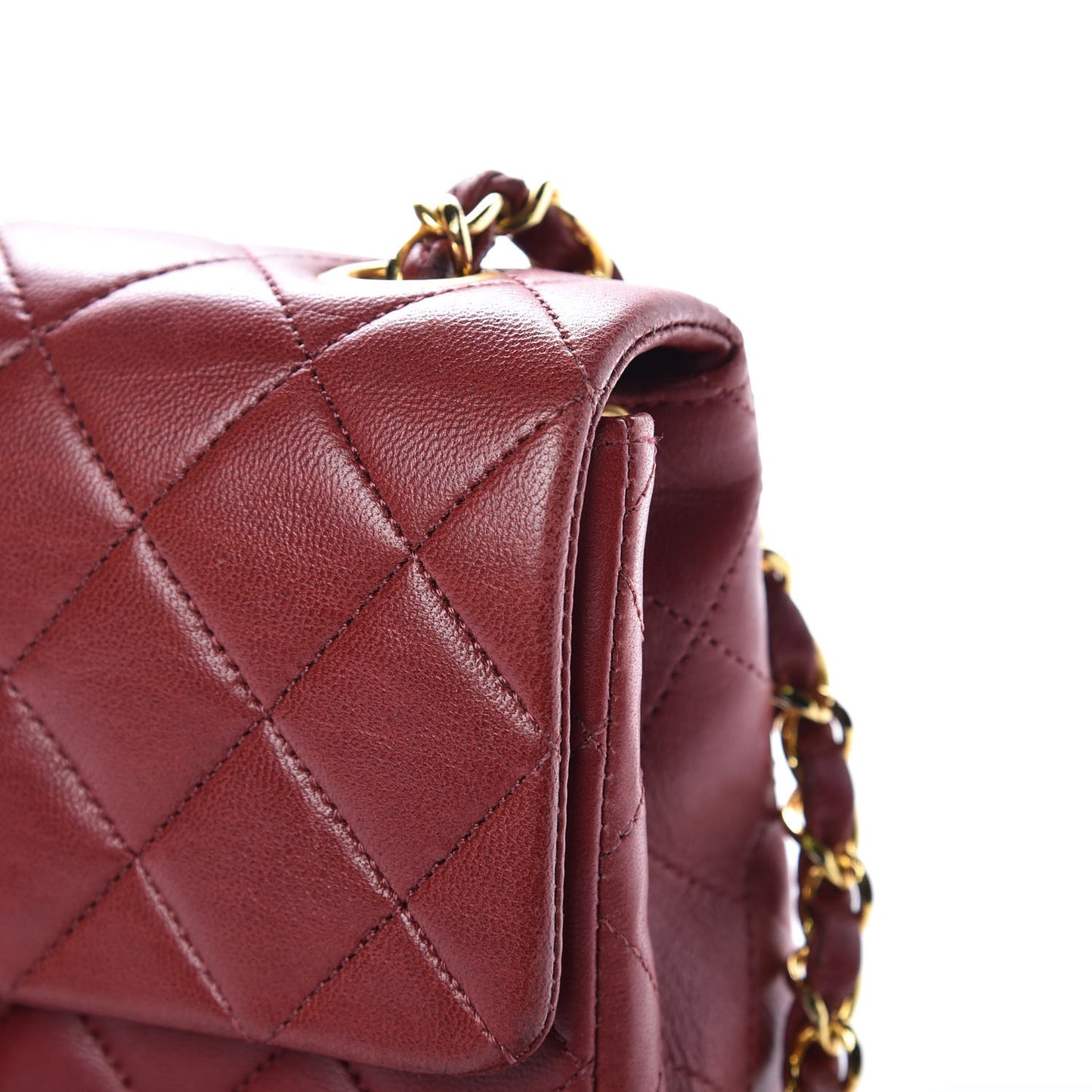 Lambskin Quilted Mini Square Flap Bordeaux
