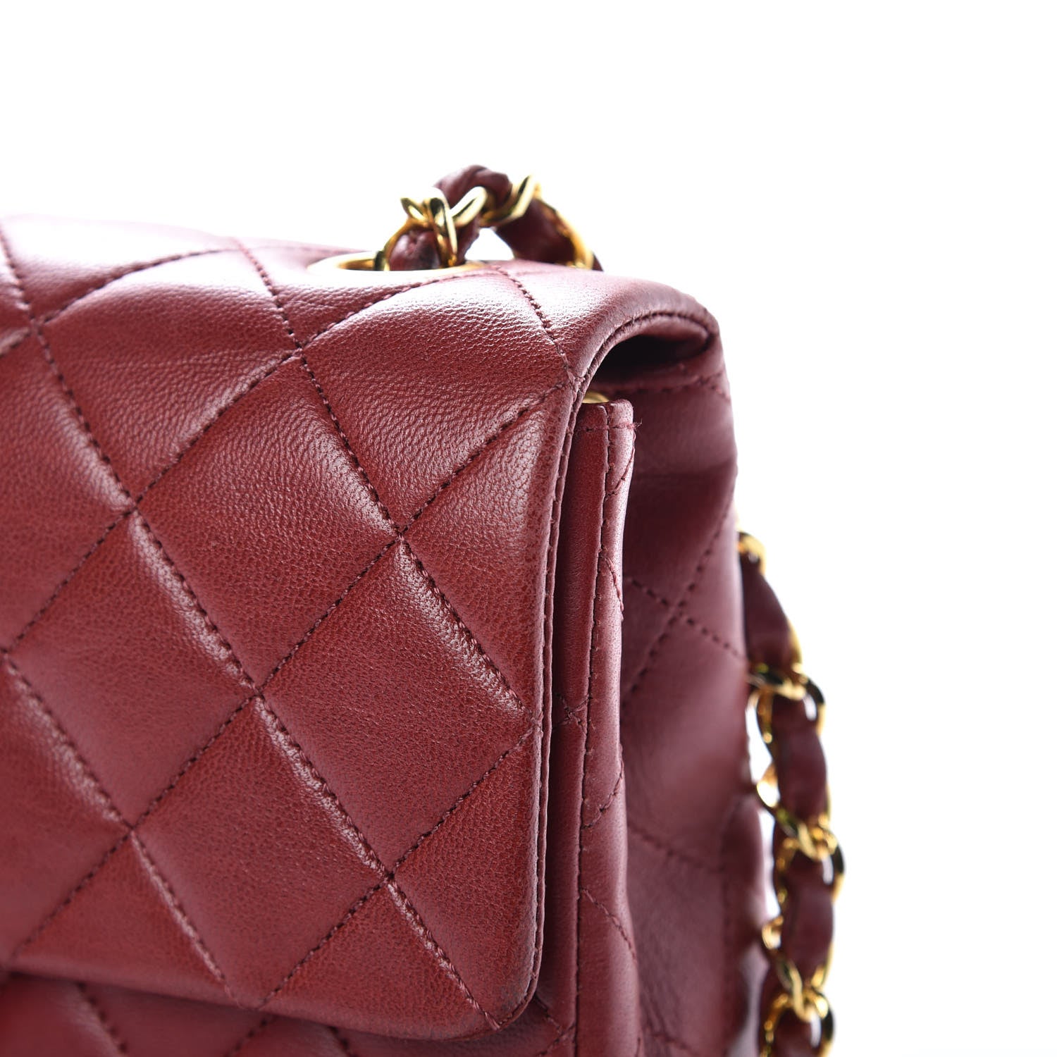 Chanel Lambskin Quilted Mini Square Flap Bordeaux 12 of 16