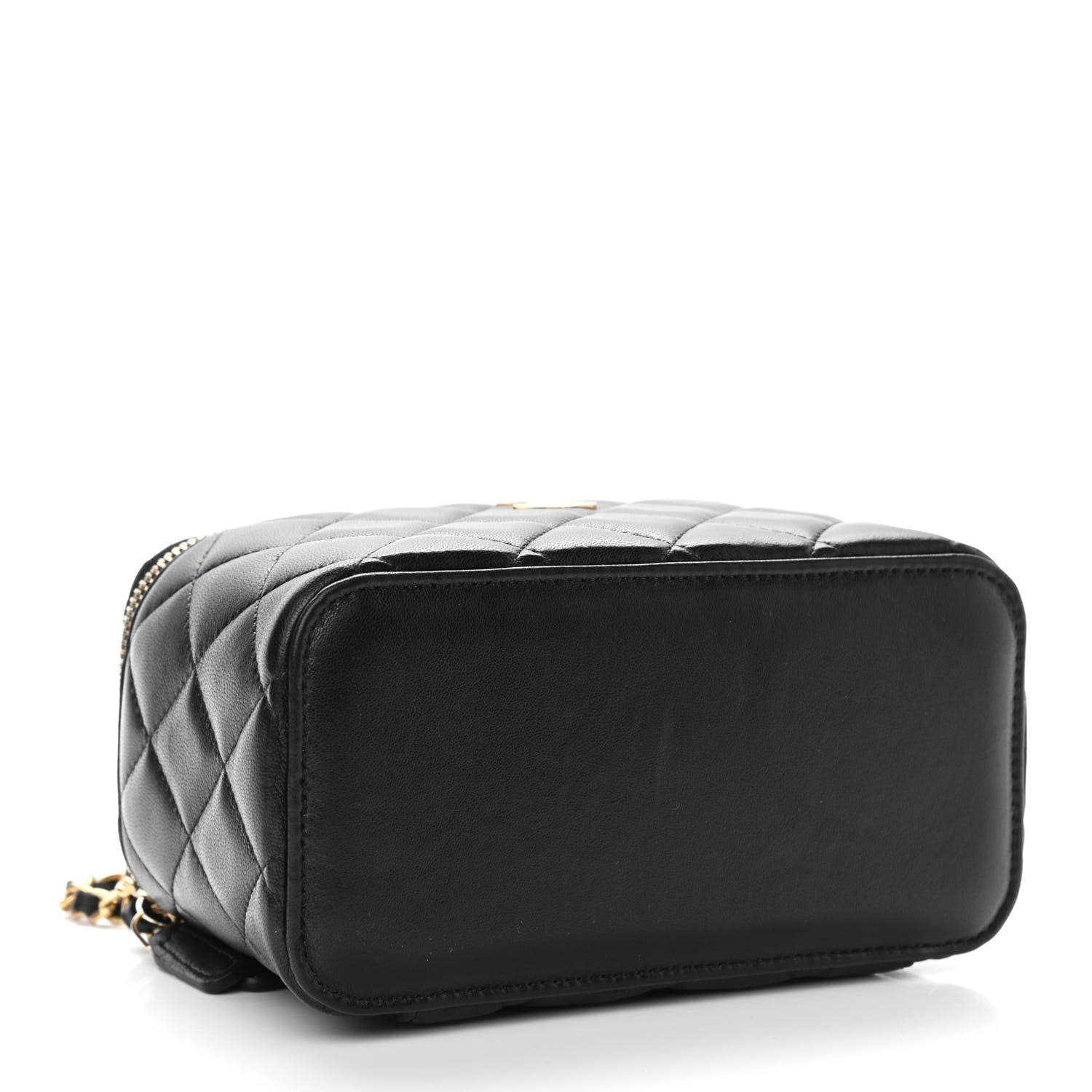 Chanel Lambskin Quilted Small Top Handle Vanity Case With Chain Black 4 of 11