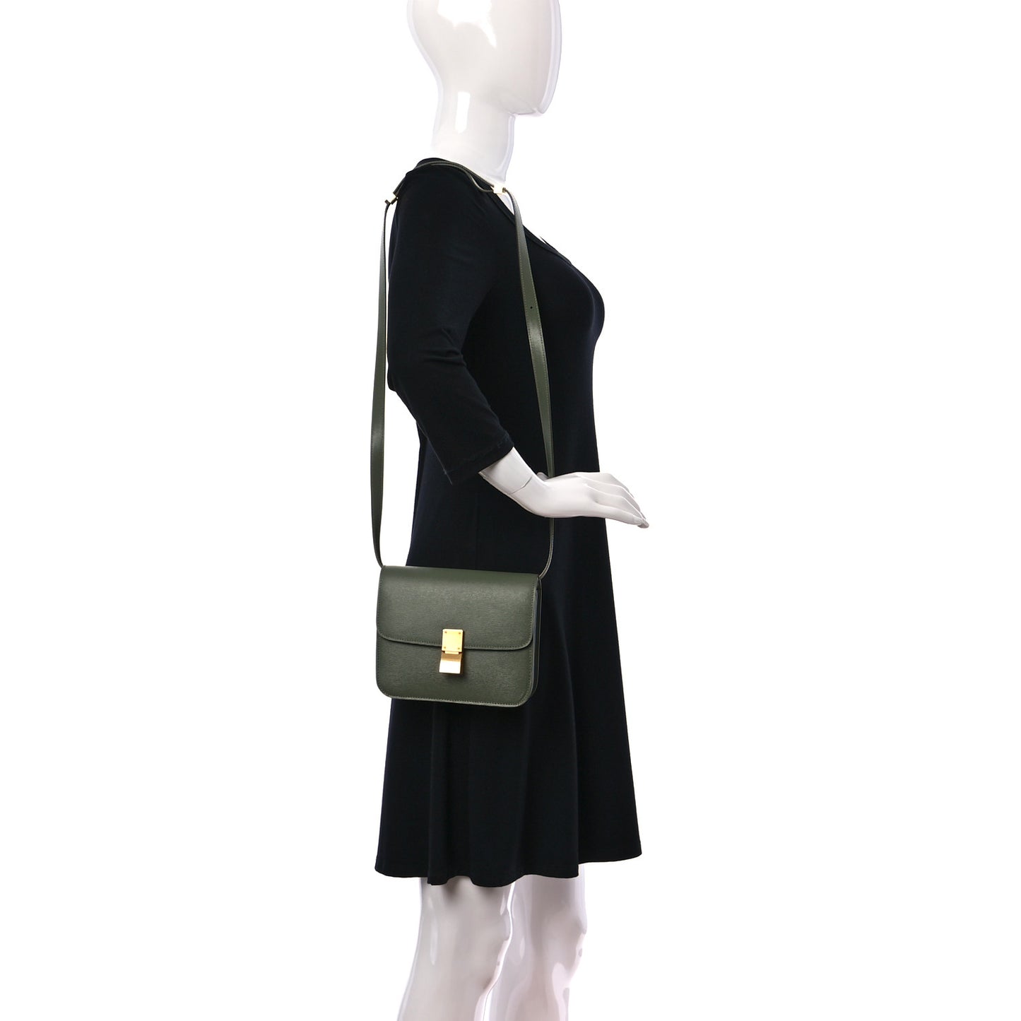 Liege Calfskin Teen Classic Box Flap Bag Light Khaki