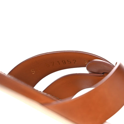 Saint Laurent Calfskin Tribute 05 Slide Sandals 37 Amber 8 of 11