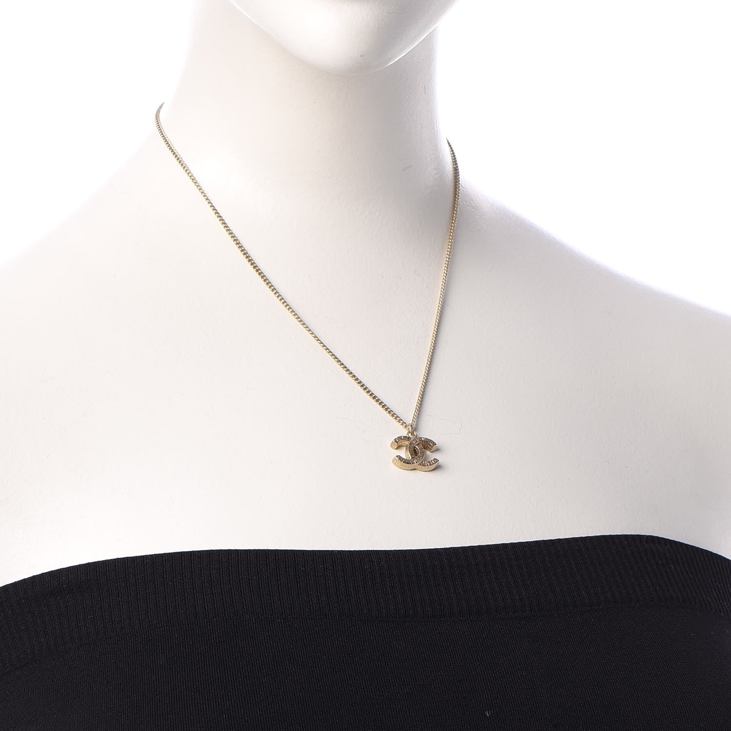 Chanel CC Pendant Necklace Gold 2 of 6