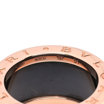 Bulgari 18K Rose Gold Black Ceramic B.Zero1 Four-Band Ring 51 5.75 6 of 7