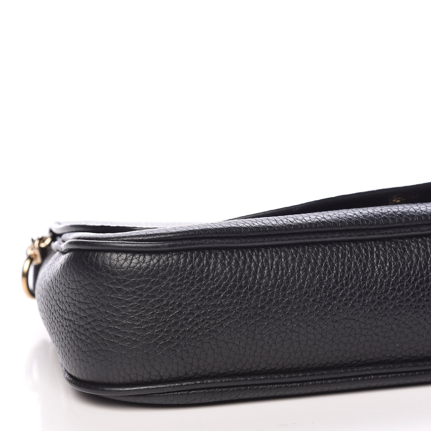 Pebbled Calfskin Medium Soho Flap Crossbody Black