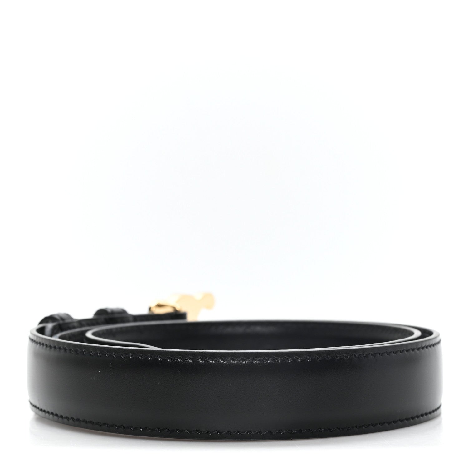 Celine Box Calfskin Medium 25mm Triomphe Belt 80 32 Black 1918471