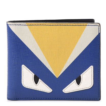 Fendi Vitello Elite Monster Eyes Wallet Blue Neon Multicolor 1 of 9