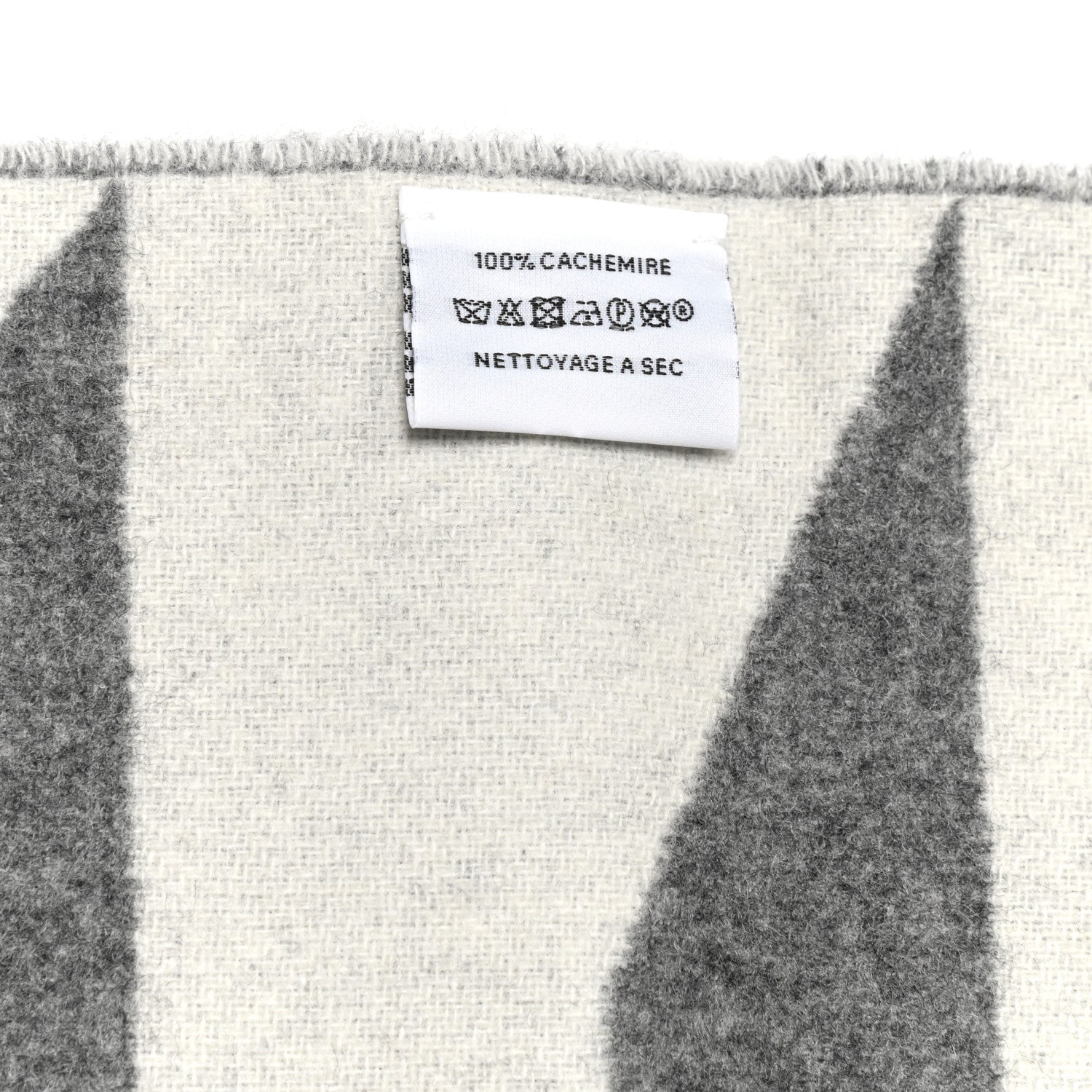 Hermes Cashmere Casaque Optique Muffler Ivorie Flanelle 5 of 5