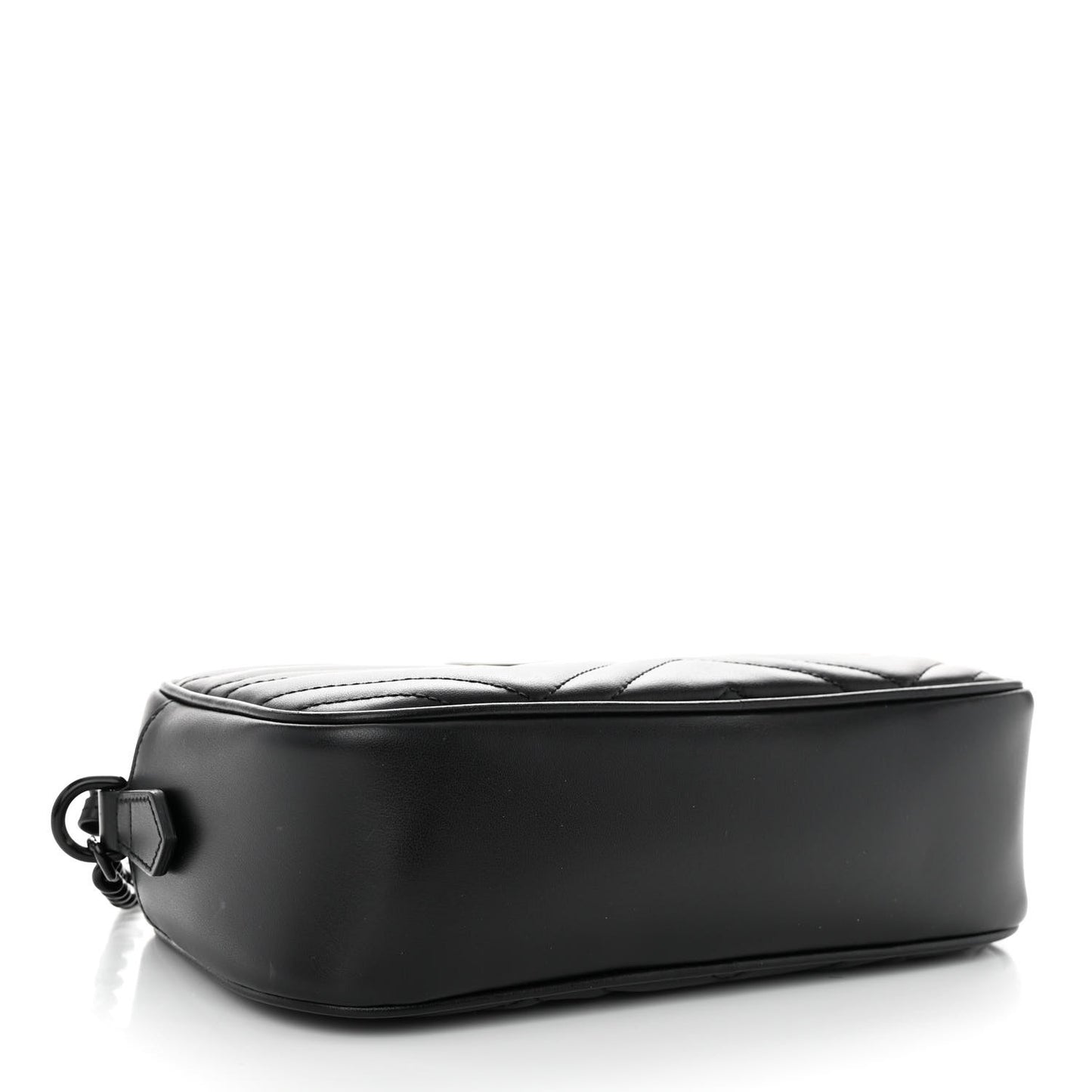 Calfskin Matelasse Monochrome Small GG Marmont Chain Shoulder Bag Black