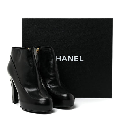 Chanel Lambskin Booties 37.5 Black 14 of 14