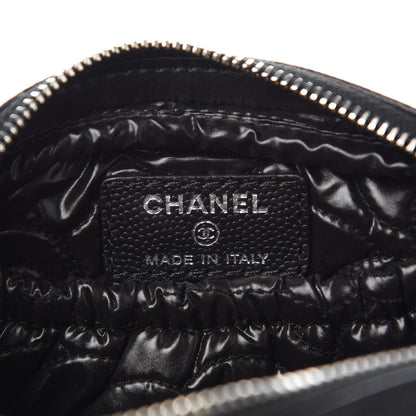 Chanel Caviar Camellia Embossed Small Cosmetic Case Black 6 of 7
