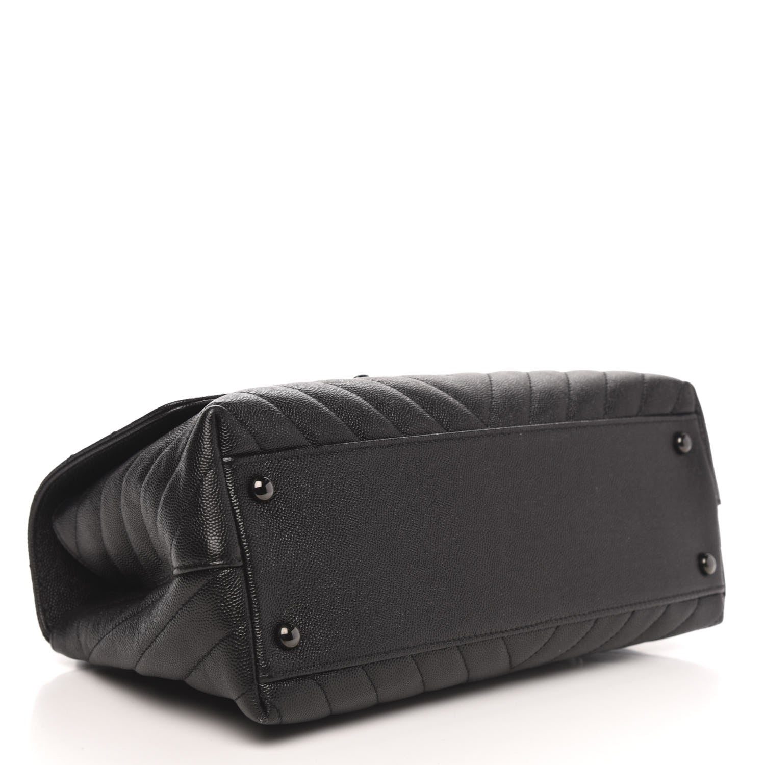 Chanel Caviar Chevron Quilted Small Coco Handle Flap So Black 4 of 11