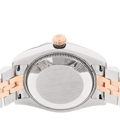 Rolex Stainless Steel 18K Everose Gold Diamond 31mm Oyster Perpetual Datejust Watch Black 178271 4 of 6