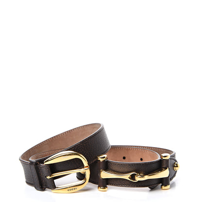 Gucci Calfskin Horsebit Belt 90 36 Dark Brown 4 of 8
