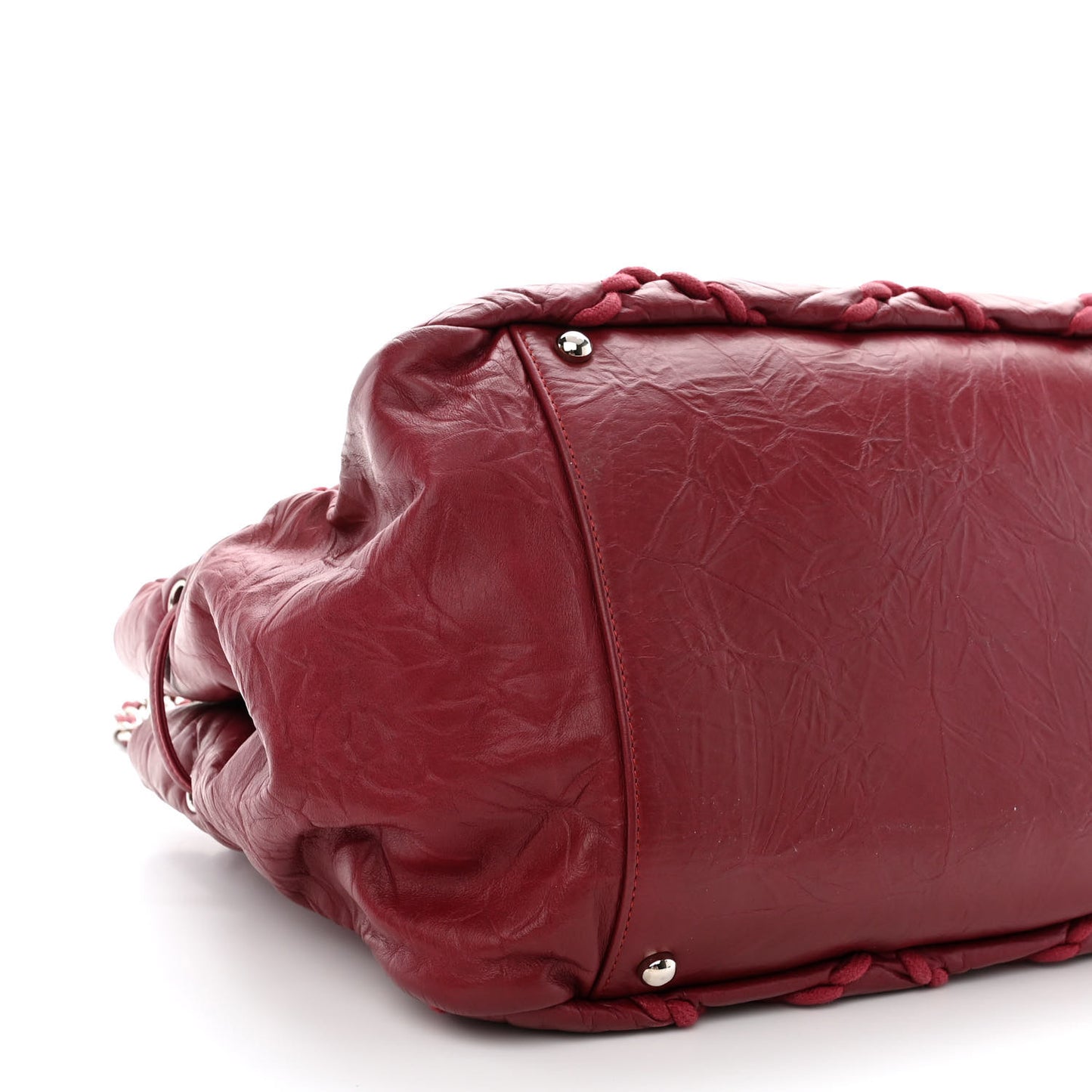 Calfskin Ultra Stitch Tote Dark Red