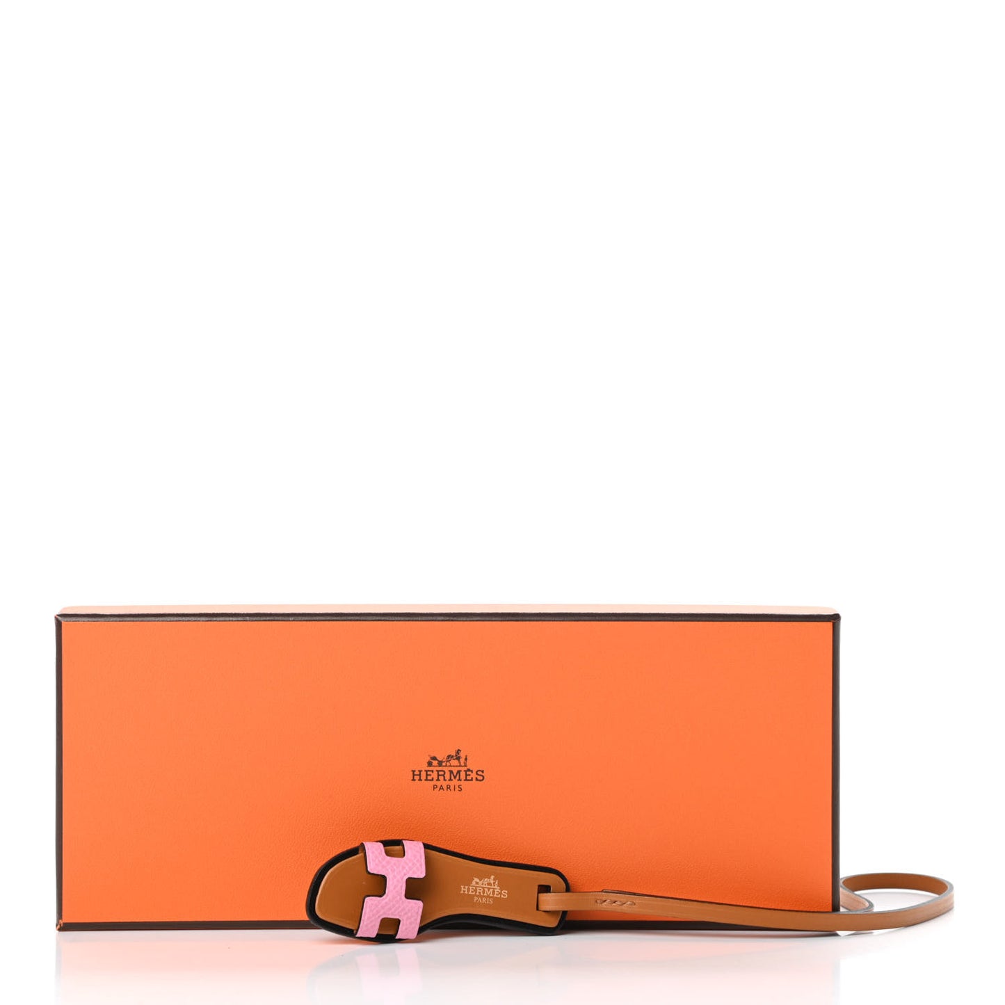 Epsom Butler Calfskin Hunter Oran Nano Bag Charm Rose Confetti Sable