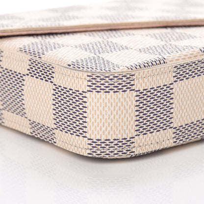 Louis Vuitton Damier Azur Pochette Felicie Chain Wallet Rose Ballerine 6 of 11