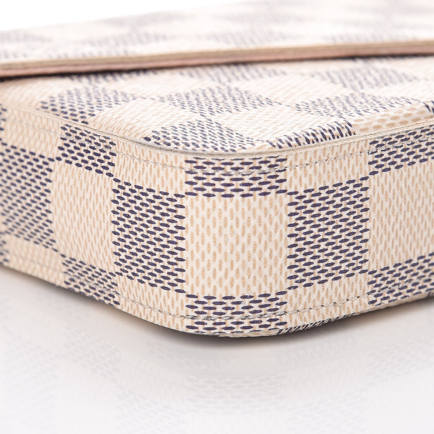 Damier Azur Pochette Felicie Chain Wallet Rose Ballerine
