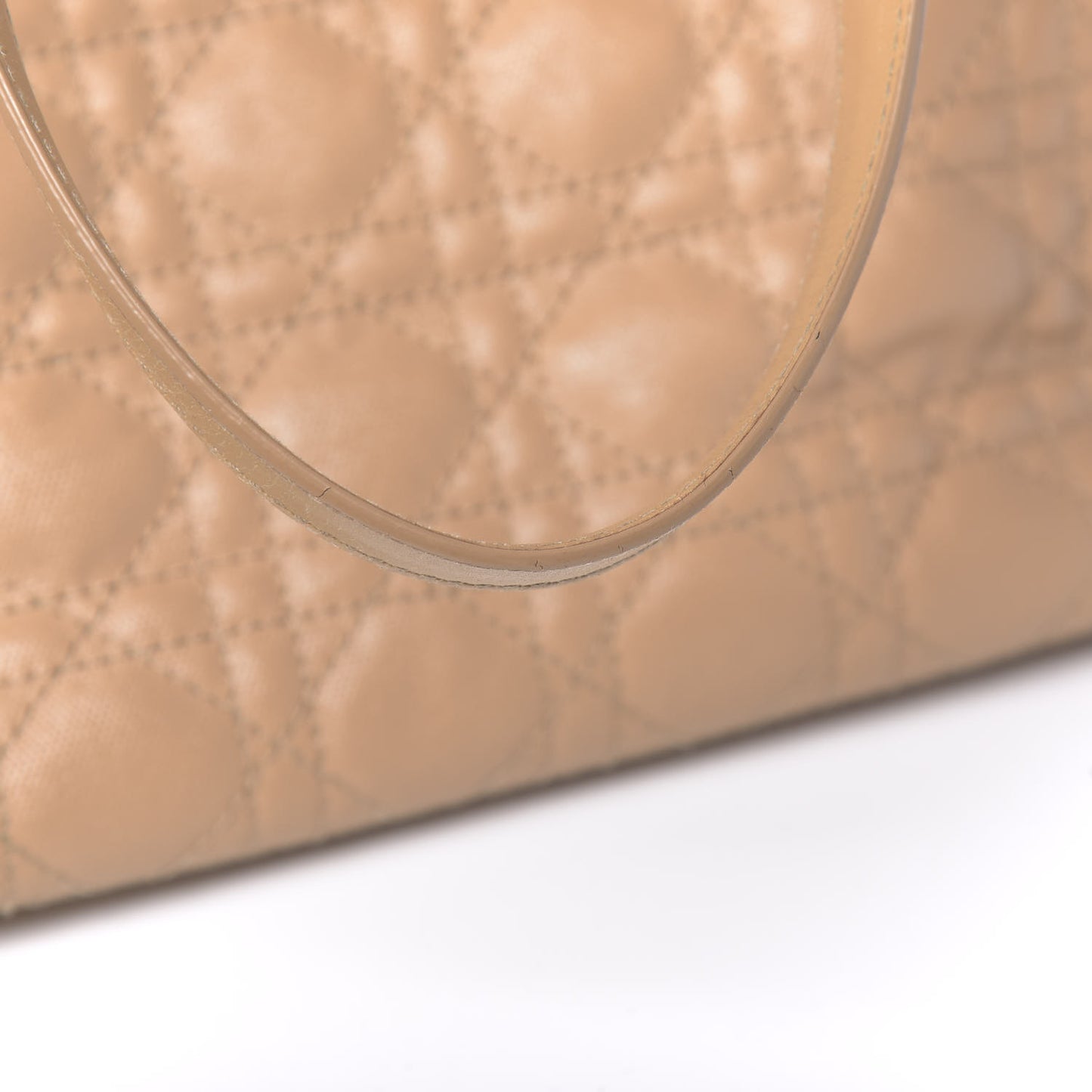 Coated Canvas Cannage Small Panarea Tote Beige