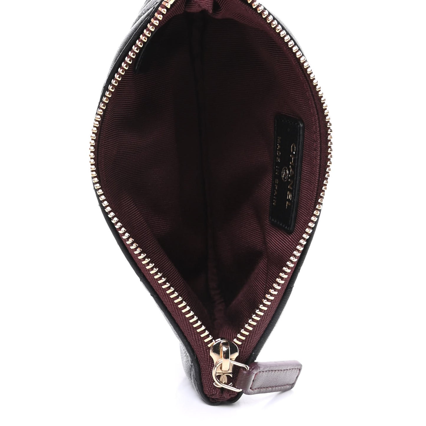 Lambskin Quilted Small Cosmetic Case Black