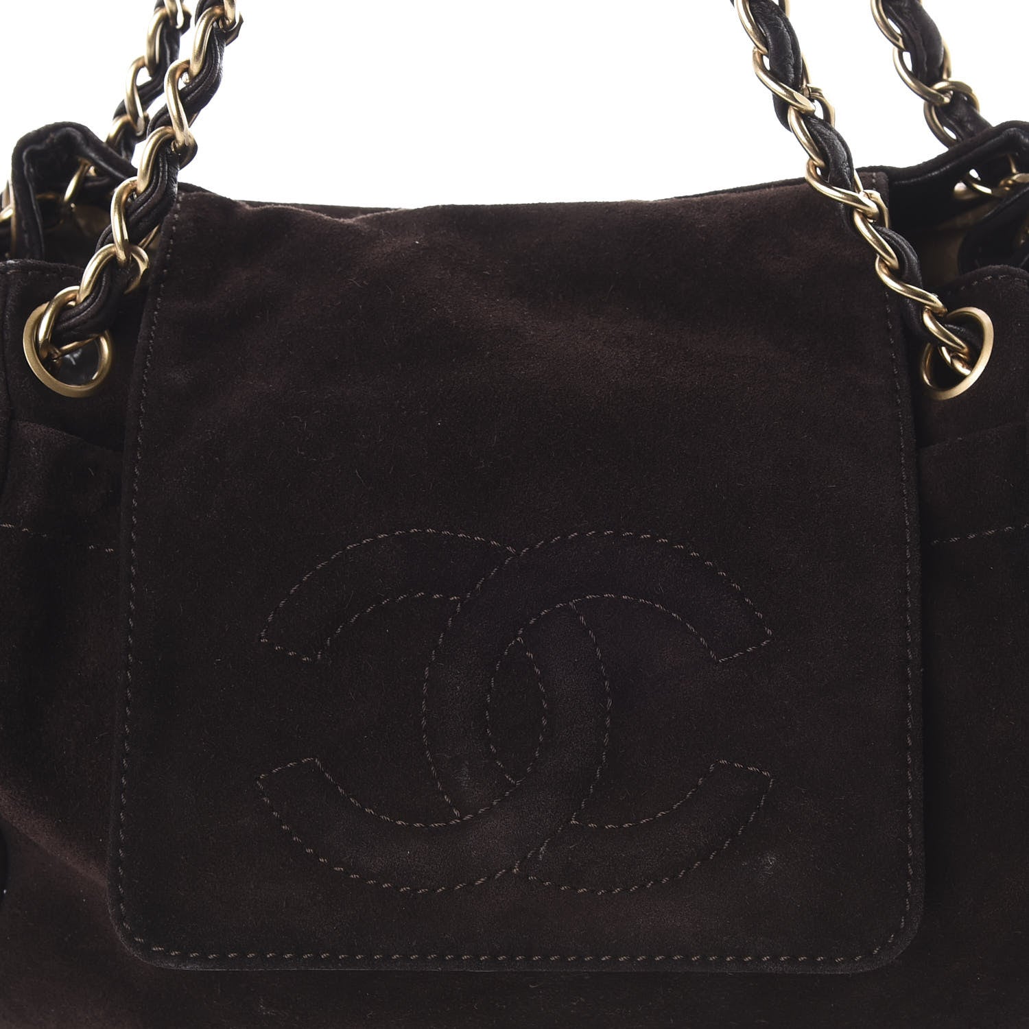Chanel Suede Accordion Flap Brown 11 of 11