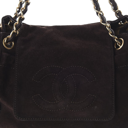 Chanel Suede Accordion Flap Brown 11 of 11