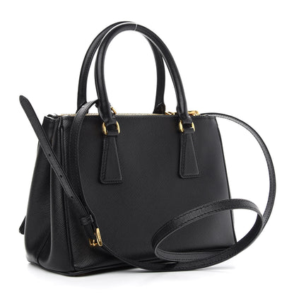 Prada Saffiano Small Galleria Double Zip Tote Black 3 of 8