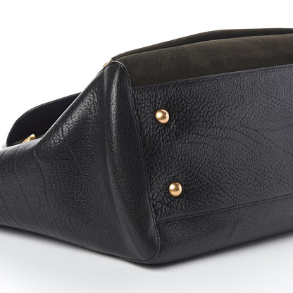 Mulberry Silky Calf Nubuck Medium Willow Tote Black Dark Green 8 of 9