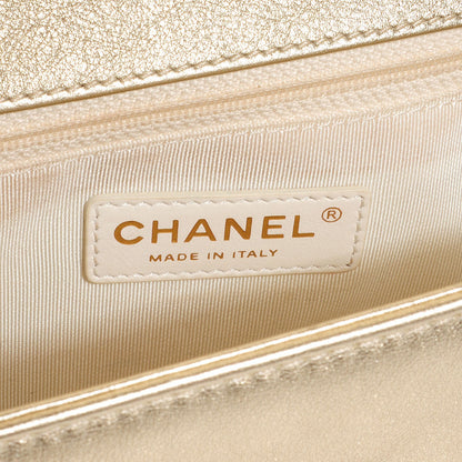 Chanel Lambskin Perforated New Medium Boy Flap Light Gold 6 of 8