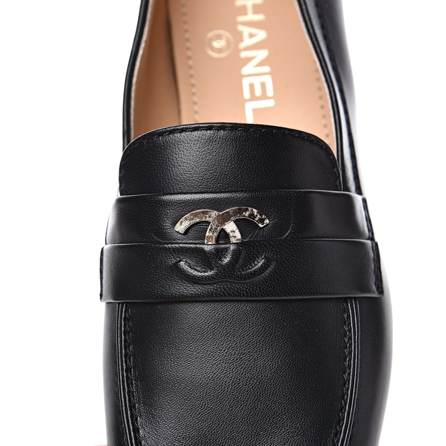 Lambskin CC Loafers 38.5 Black