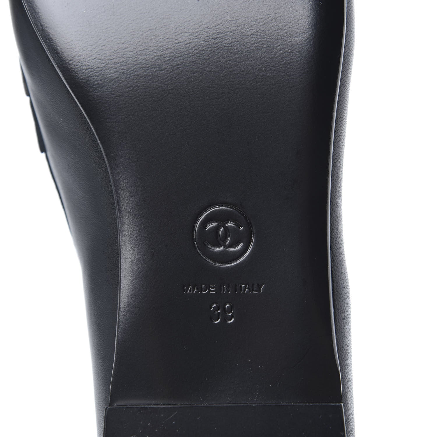 Chanel Lambskin CC Loafers 39 Black 7 of 9