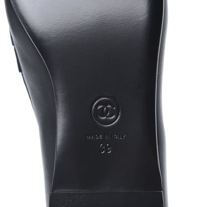 Chanel Lambskin CC Loafers 39 Black 7 of 9