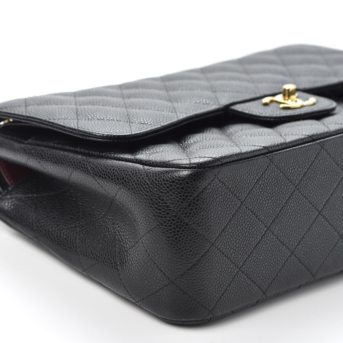 Caviar Quilted Jumbo Double Flap Black