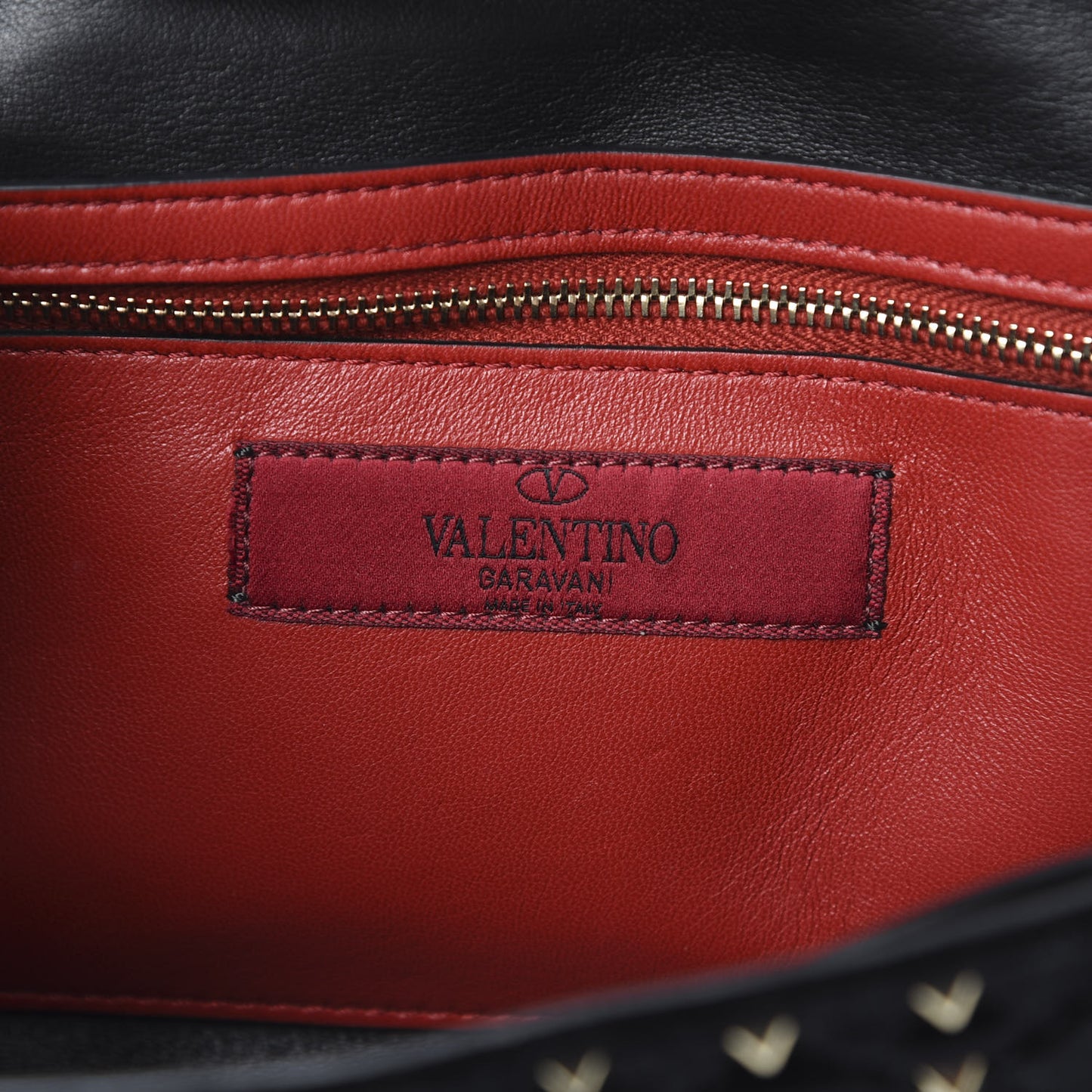 Velvet Rockstud Spike Wallet on Chain Black