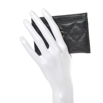 Chanel Iridescent Caviar Quilted Card Holder Black 2 of 9
