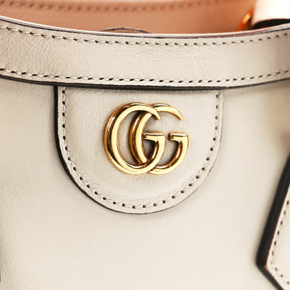 Gucci Wonka Grain Calfskin Mini Diana Tote Bag Mystic White Orange Fluo 10 of 11