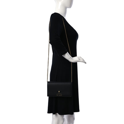 Gucci Grained Calfskin L'aveugle Par Amour Chain Wallet Black 2 of 10