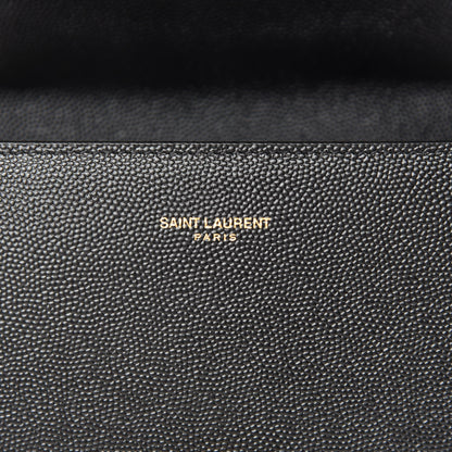 Saint Laurent Grain de Poudre Mini Classic Monogram Cassandra Top Handle Black Rouge Legion 11 of 12