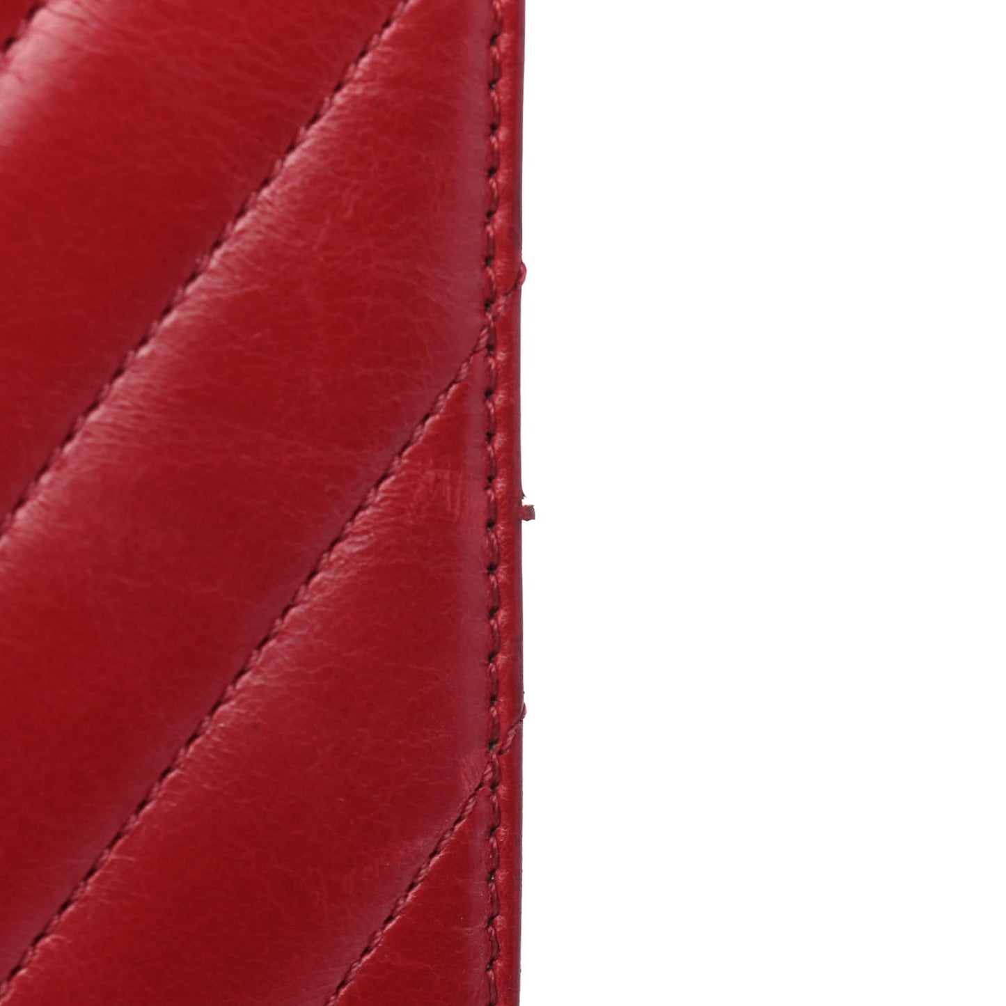 Calfskin Chevron Quilted Large Coco Handle Flap Red