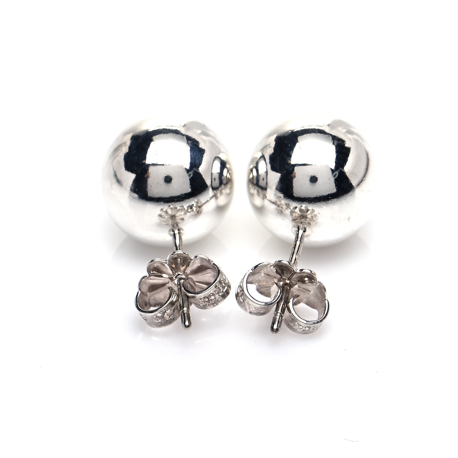 Tiffany Sterling Silver 10mm HardWear Ball Earrings 3 of 5
