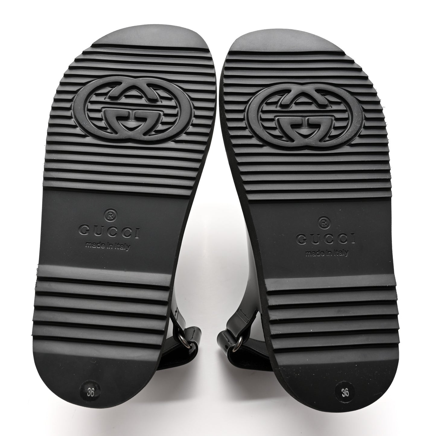 Rubber Mini Double G Womens Isla Dad Sandals 36 Black