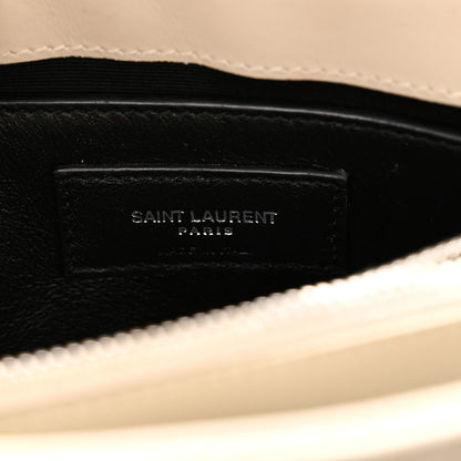 Saint Laurent Calfskin Y Quilted Monogram Small Loulou Chain Satchel Ivory 6 of 10