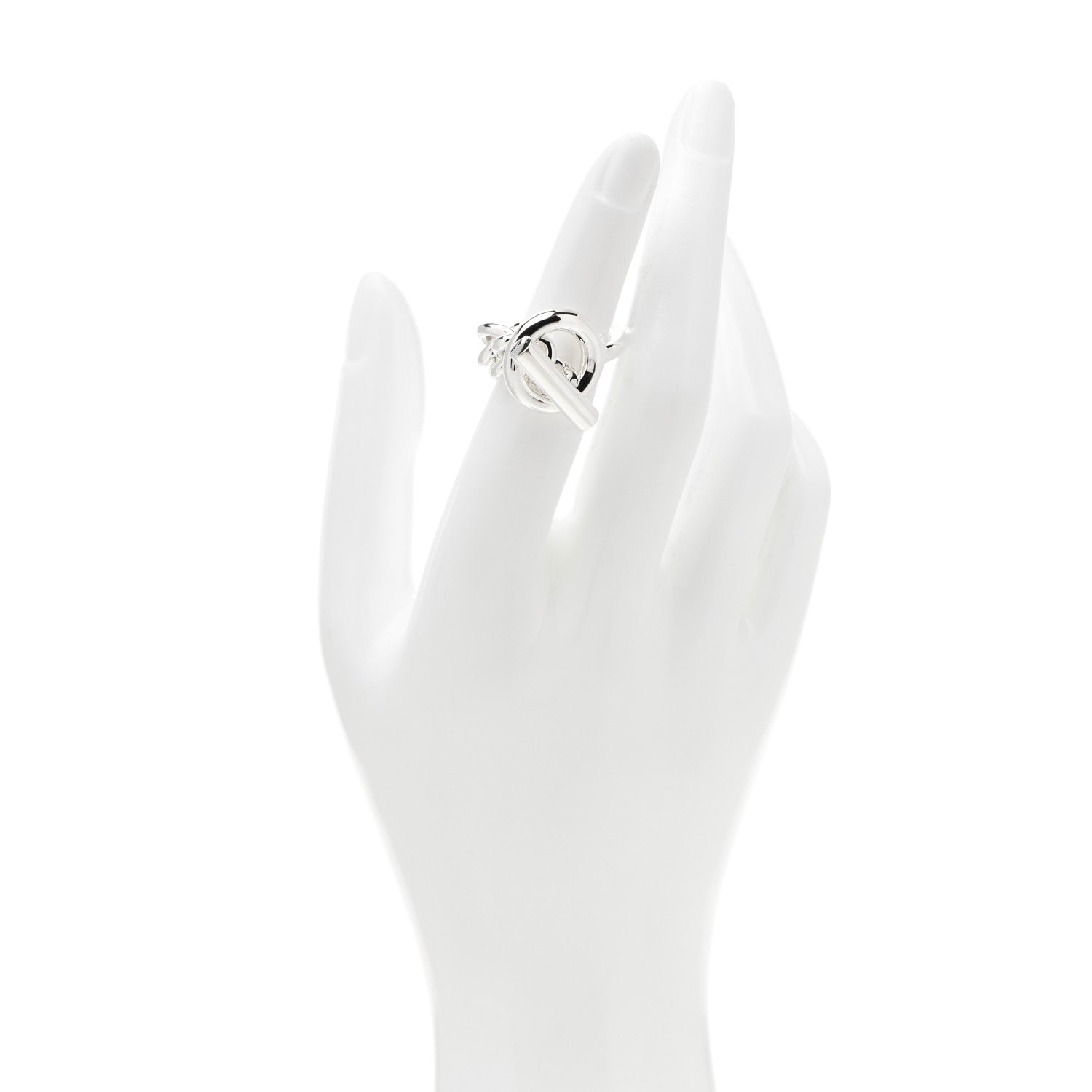 Hermes Sterling Silver GM Croisette Ring 52 6 2 of 7