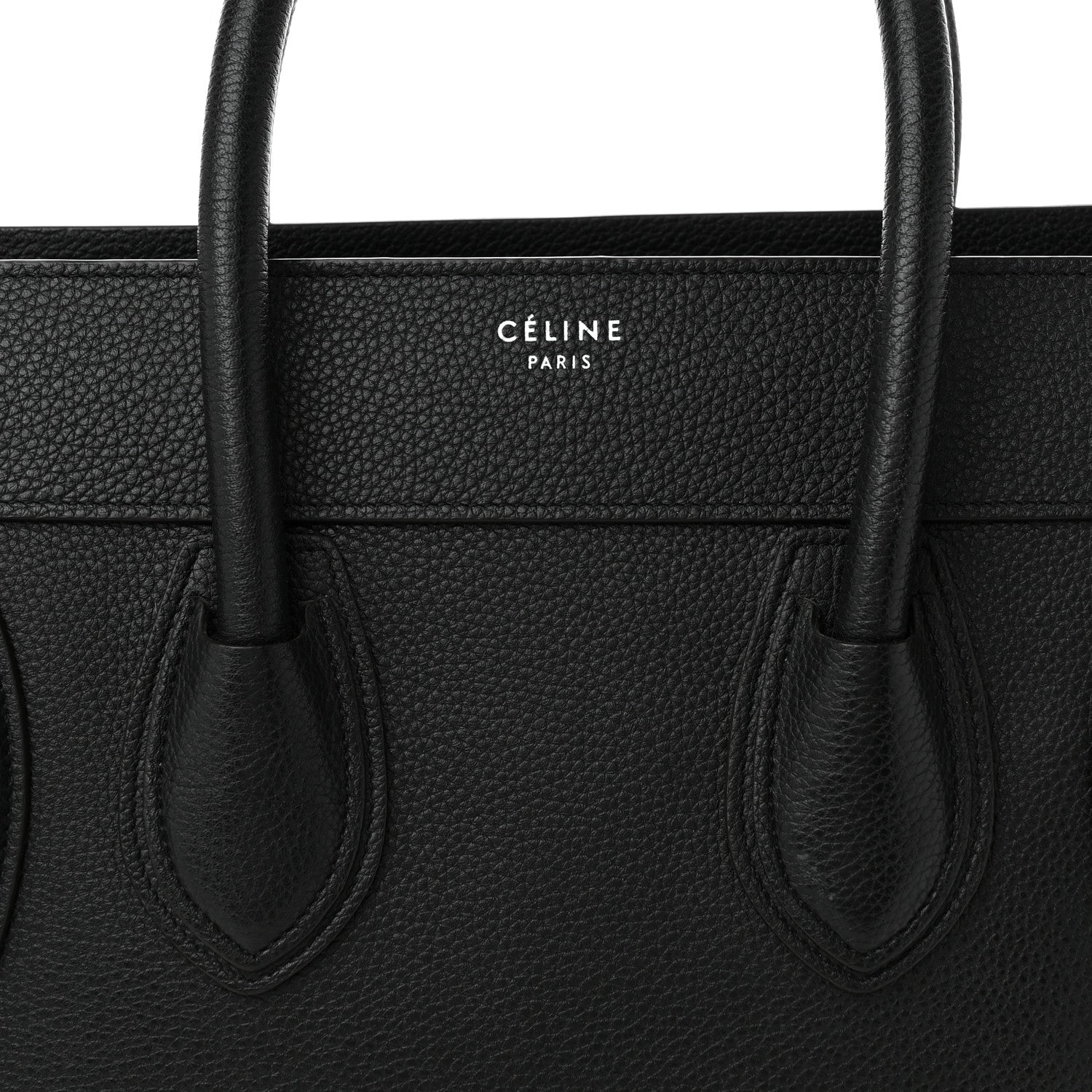 Celine Drummed Calfskin Mini Luggage Black 7 of 9